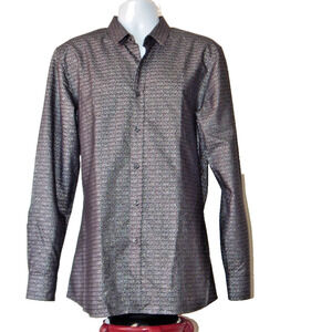 NWT Hugo Boss Elisha02 Button-down Slim Fit Shirt HUGO Jacquard Print Men XL